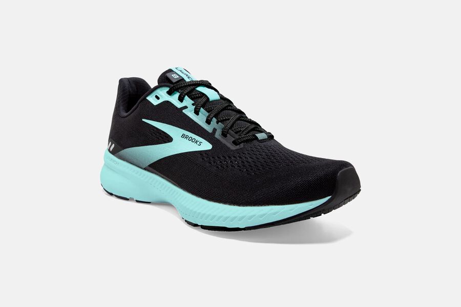 Brooks Launch 8 Road Running Shoes Womens - Black/Blue - EOLIS-0569